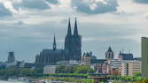 Time lapse clip - Cologne Hyperlapse 6K - Cathedral Cologne Hyper Zoom Timelapse