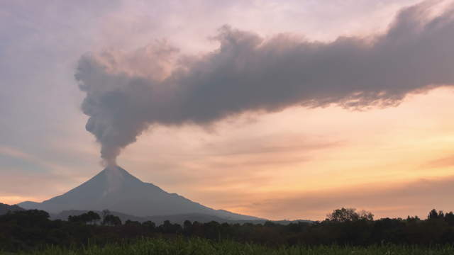 Timelapse Stock Footage Video - Active volcano releases ash and toxic ...